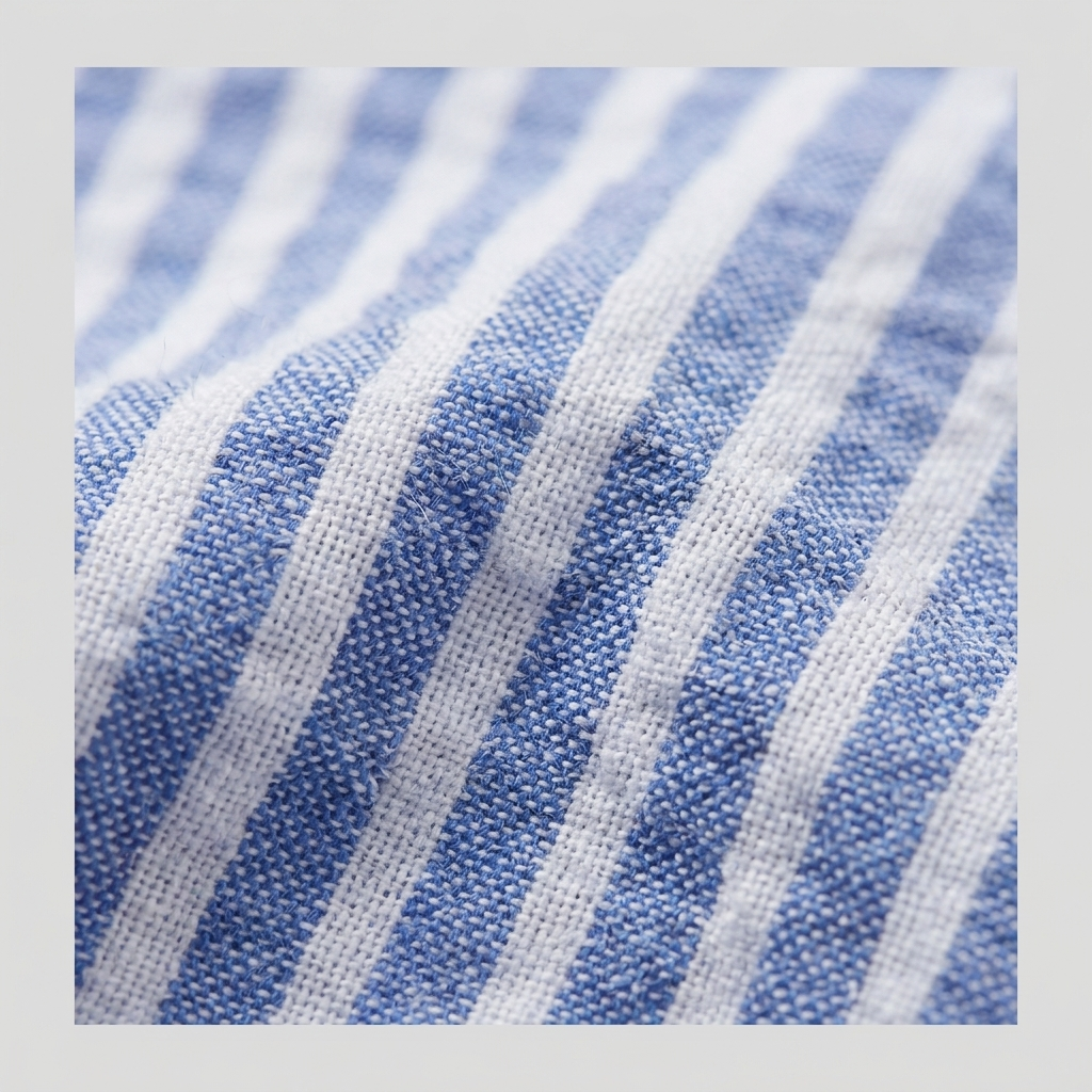 Sierra striped seersucker cotton fabric texture close-up