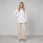 Lino Classic Shirt in White - Front View