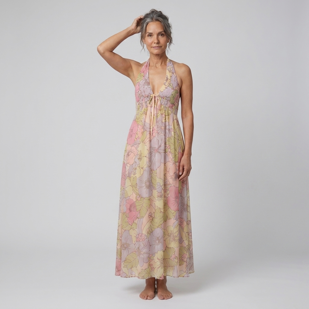 Fiona Maxi Dress in Garden Print - Front Pose B