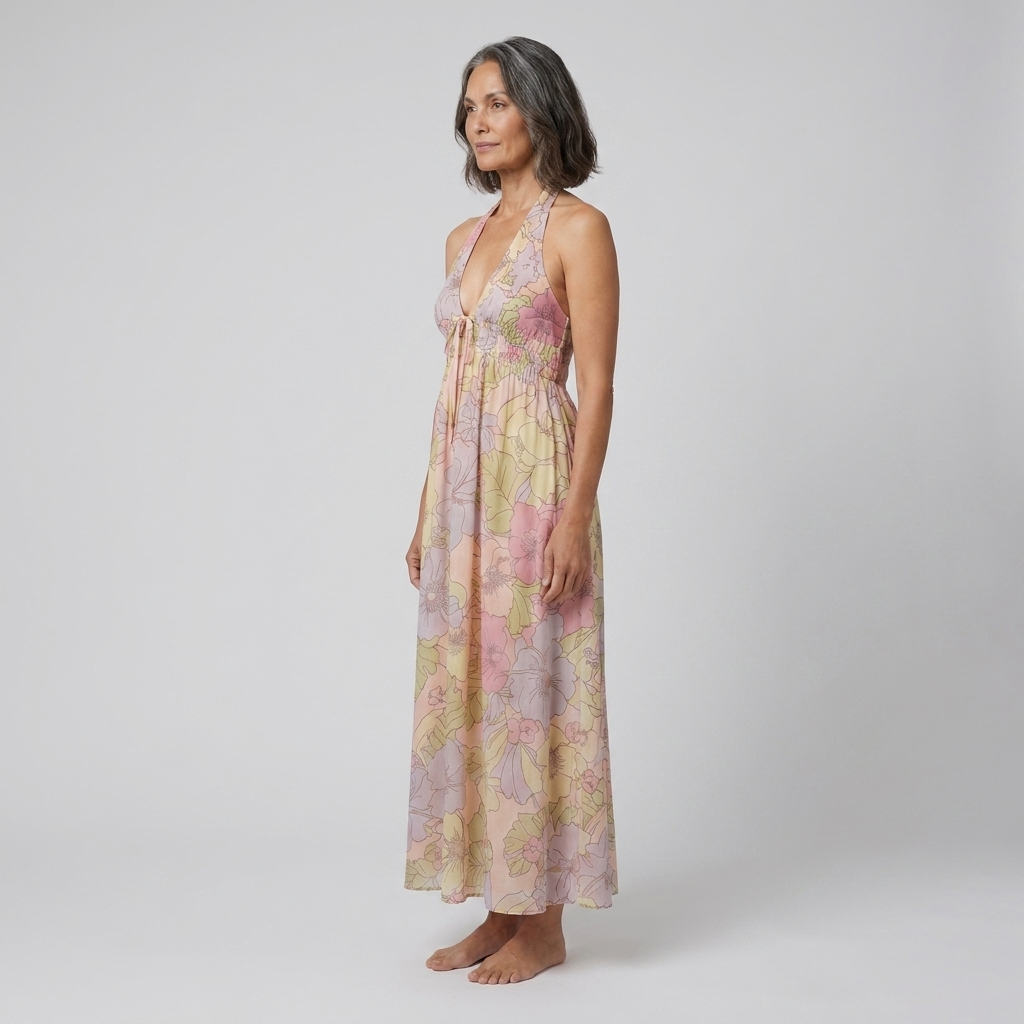 Fiona Maxi Dress in Garden Print - Side View