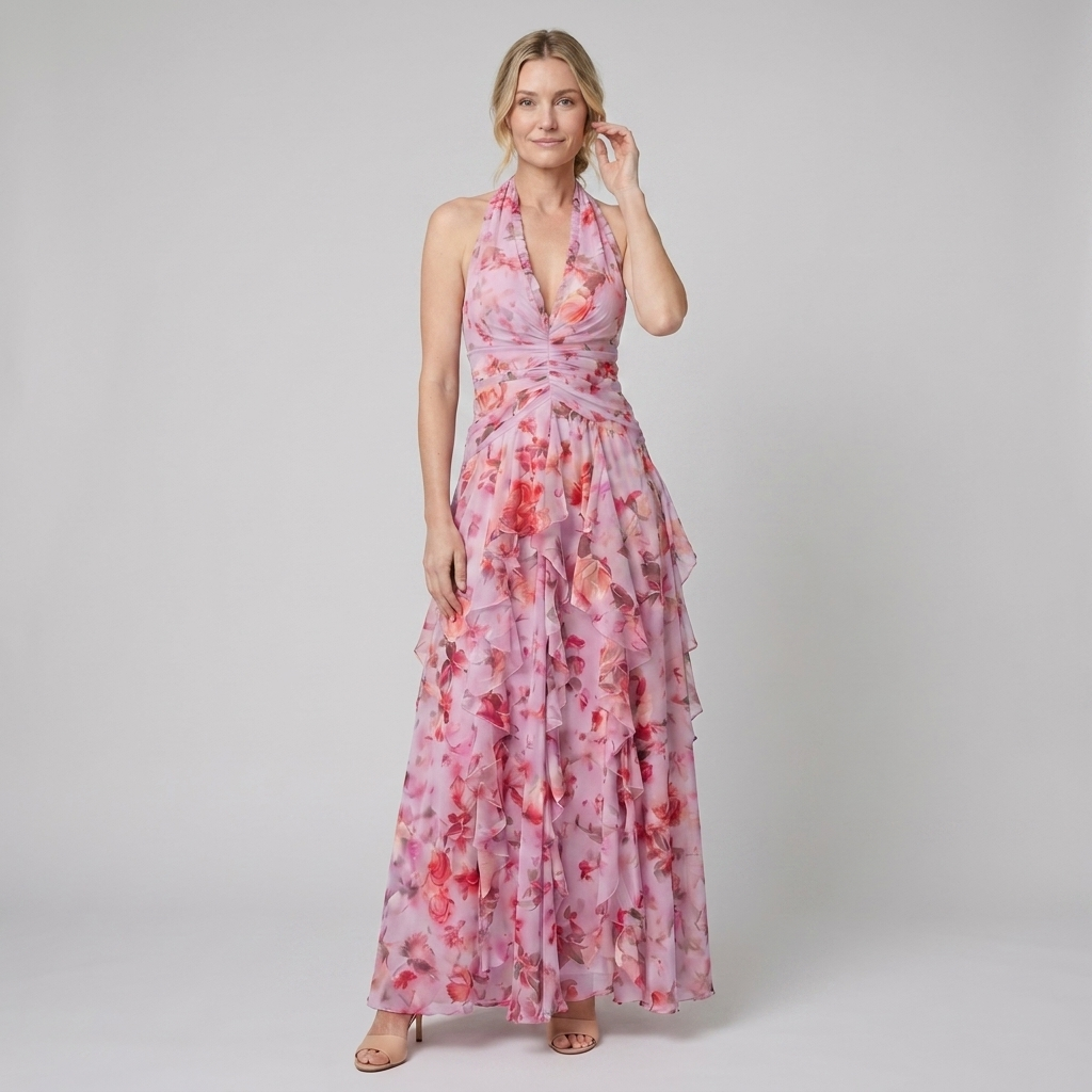 Nora Maxi Dress Pink - Front Pose B