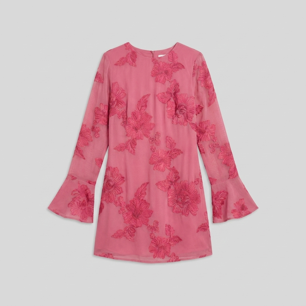 Alyra Midi Dress Rose Red - Product Flat Lay
