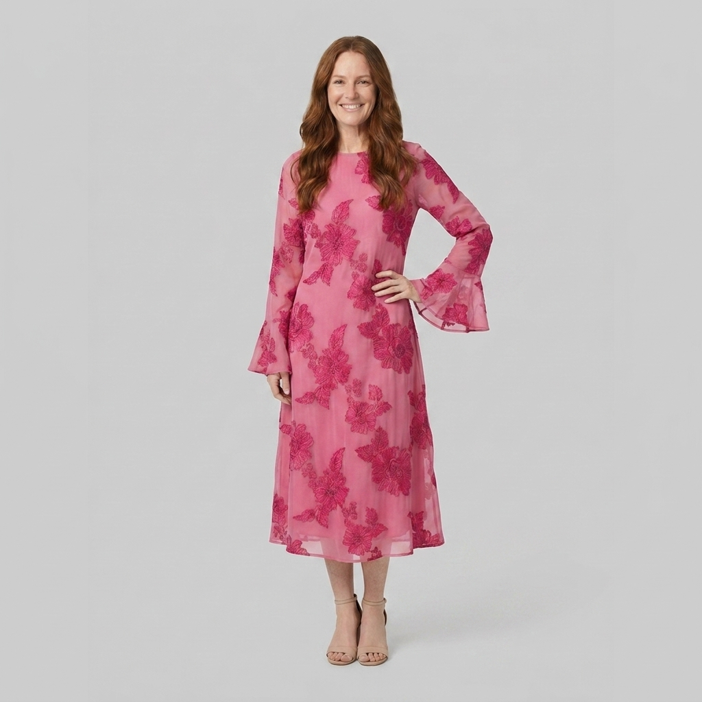Alyra Midi Dress White - Front View