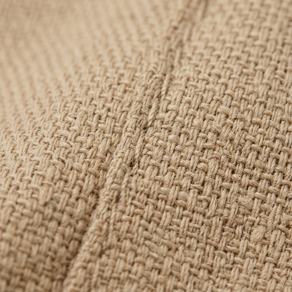 Beige cotton fabric texture close-up detail