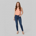 Women's Sleeveless V-Neck Blouse in Peach - Front View