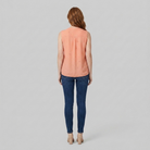 Women's Sleeveless V-Neck Blouse in Peach - Back View