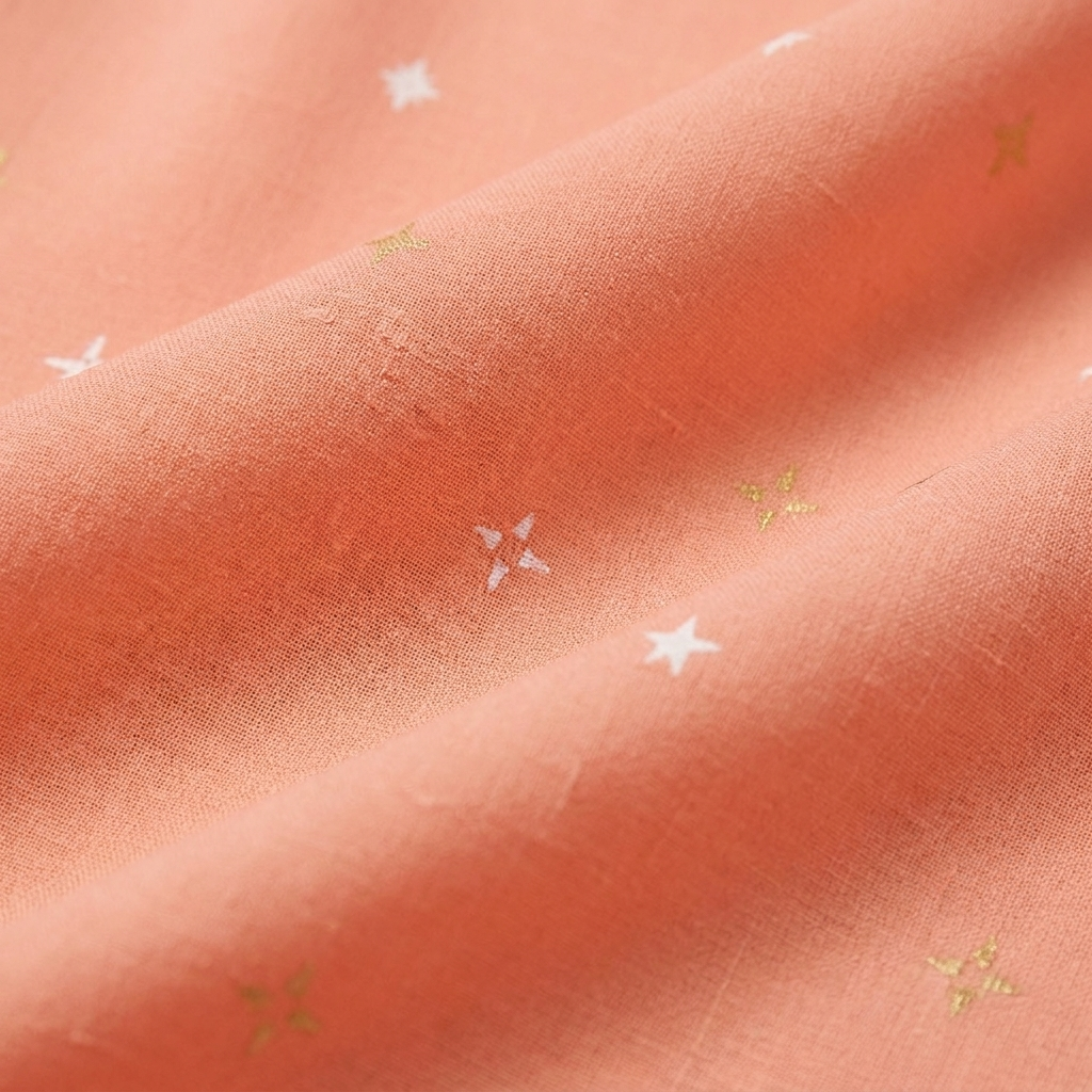 Women's Sleeveless V-Neck Blouse in Peach - Fabric Close-Up