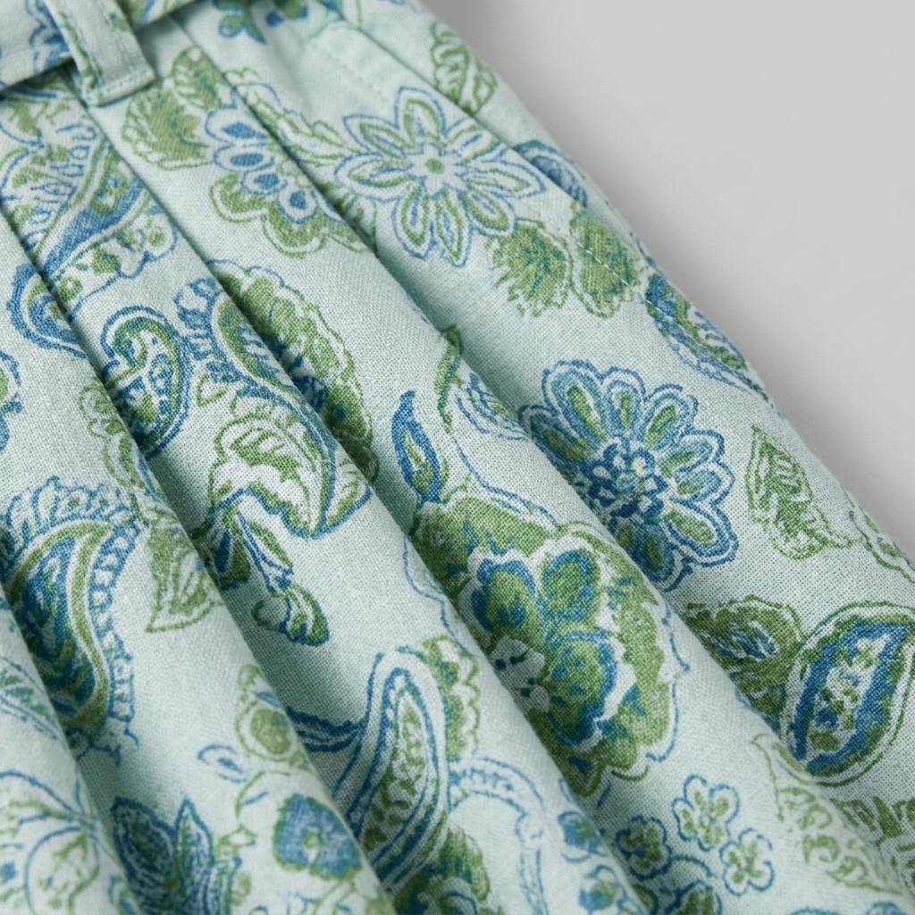 Pamela Boutique mint floral fabric texture close-up