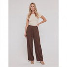 Pamela Boutique brown wide leg trousers, model front pose A