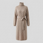 Isabella wool-blend turtleneck knit midi dress, flat lay product shot