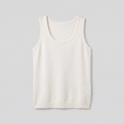 Ivanna cashmere-blend knit vest in ivory, flat lay product shot