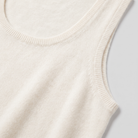 Ivanna knit vest ribbed neckline and knit texture close-up