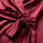 Ivette wrap dress satin tie waist close-up