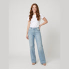 Maren high-rise wide-leg jeans in light blue on model