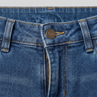 Maren wide-leg jeans waistband, button and denim weave close-up