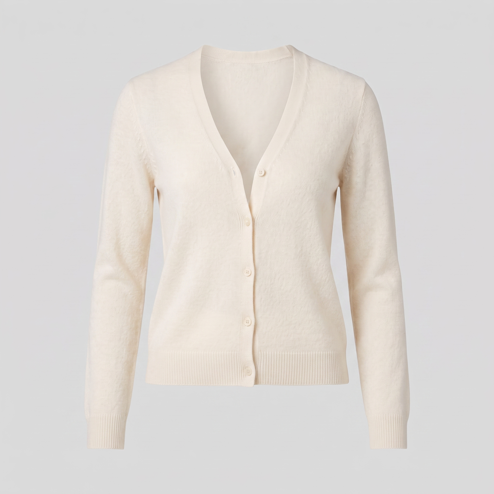 Nora wool-blend long cardigan in cream, flat lay product shot