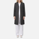 Women's Linen Shirt Jacket – Mandarin Collar, Button-Up