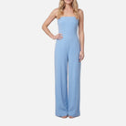 Women's Jumpsuit – Backless, Wide-Leg Draped Fabric