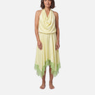 Women's Dress – Backless Halter, Silk-Blend Formal Evening Gown