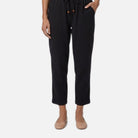 Women's Tapered Trousers – Double Gauze Cotton, Elastic Waistband