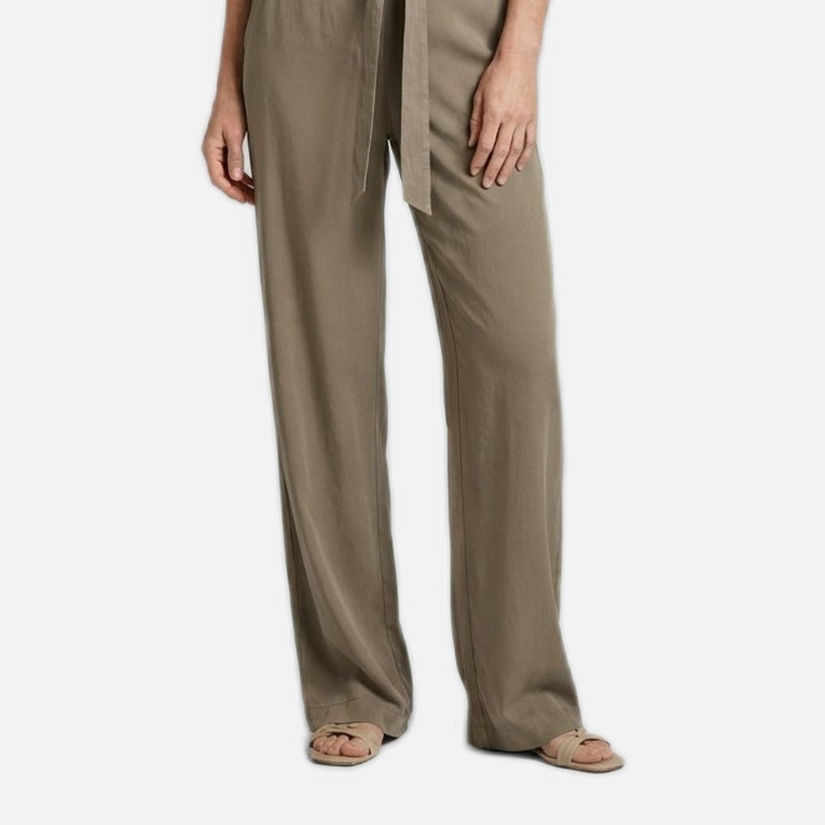Women's Straight Leg Trousers – Gathered Side Sash