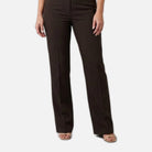 Women's Straight Leg Trousers – Thick Waistband, Side Zip