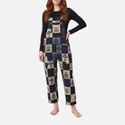 Women's Denim Overalls – Soft Cotton, Adjustable Straps, Patchwork Design
