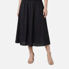 Women's Midi Skirt – Lightweight Cotton Poplin, A-Line Silhouette