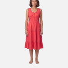 Women's Midi Dress – Corset-Effect Bodice, Embroidered