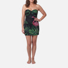 Women's Mini Dress – Strapless, Beaded Mesh, Bodycon