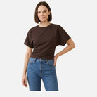 Women's Drape Tee – Cotton Blend, Contoured Waist