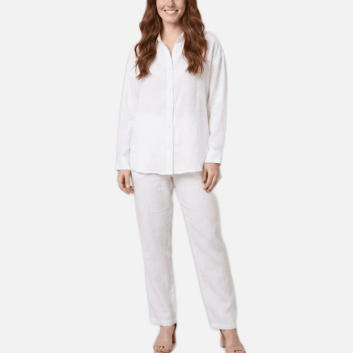 Women's Blouse – Soft Cotton Blend Long Sleeve Top