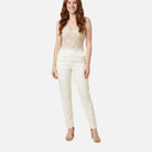 Women's Corset Jumpsuit – Structured Bodice, Straight Leg