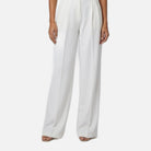 Women's Wide Leg Trousers – Flowy Woven Fabric, Regular Fit