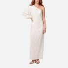 Women's One-Shoulder Maxi Dress – Cotton-Linen Blend
