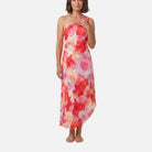 Women's Midi Dress – One Shoulder, Pleated Bodice