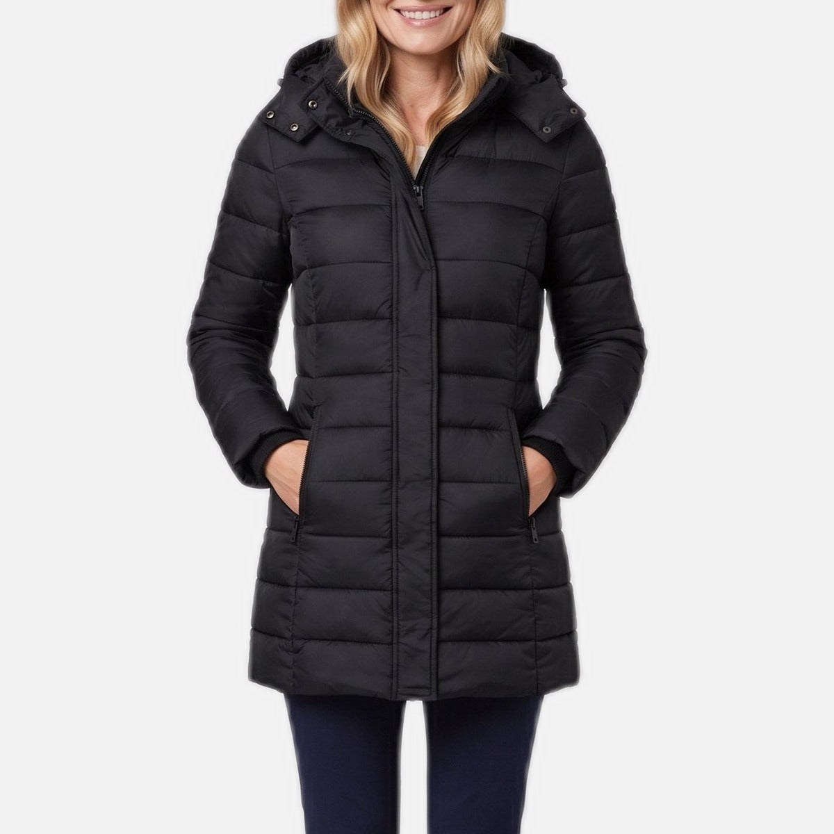 Women's Lightweight Puffer Jacket – Down-Blend Fill, Packable