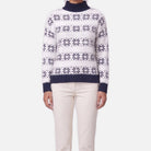 Women's Snowflake Knit Sweater – Nordic Pattern, Acrylic Blend