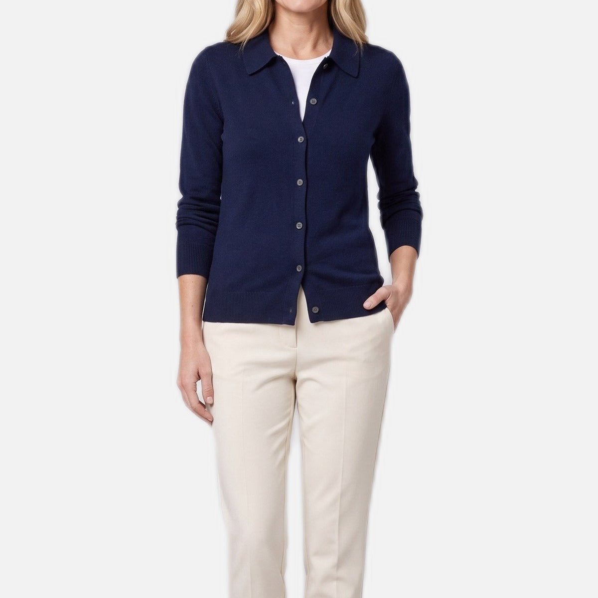 Women's Knit Cardigan – Wool-Blend, Button Front