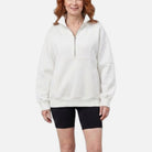 Women's Half-Zip Sweatshirt – Oversized, Stand Collar