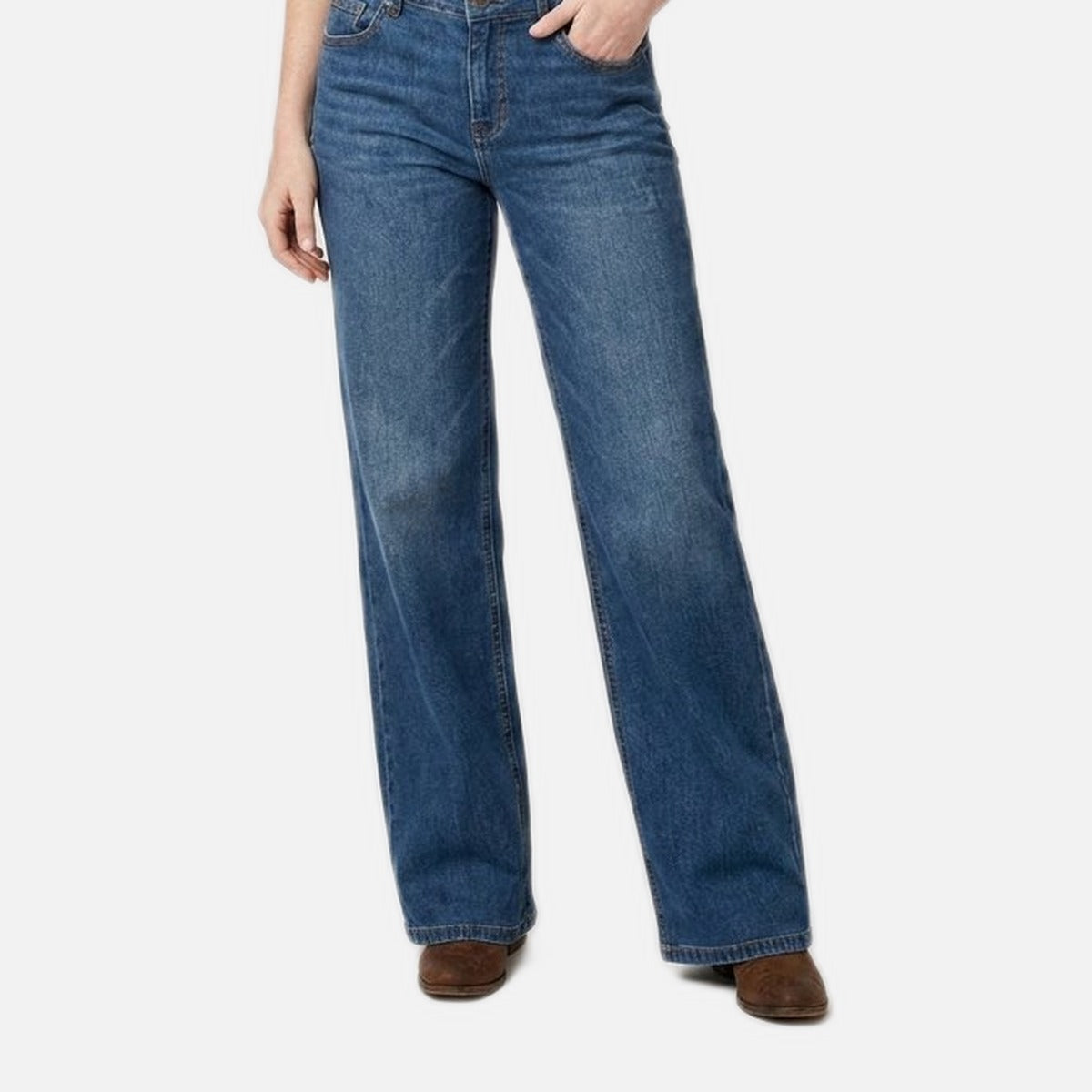 Women's Wide-Leg Jeans – Classic Denim, High Rise