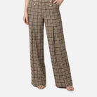 Women's Checked Trousers – Structured Fit, Polyester Blend