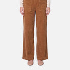 Women's Corduroy Trousers – Patch Pockets, High Waist
