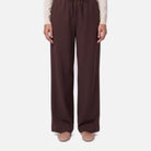 Women's Wide Leg Trousers – Chocolate, Elastic Waist