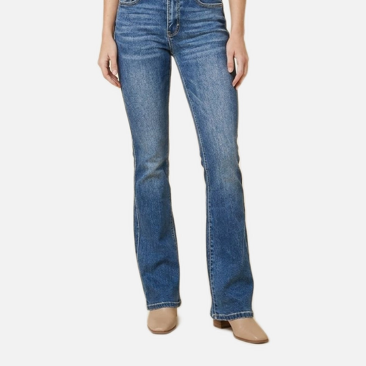 Women's Stretch Jeans – Slim Fit, Flared Leg, Cotton Blend