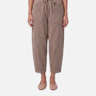 Women's Barrel Leg Trousers – Drawstring, Soft Cord
