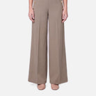 Women's Pleated Wide Leg Trousers – Gold Buttons