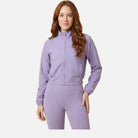 Women's Cropped Zip Jacket – Stretch Woven, High Collar