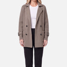 Women's Knit Coat – Double-Breasted, Cable Sleeves