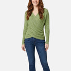 Women's Wrap Front Sweater – V-Neck, Ruched Side